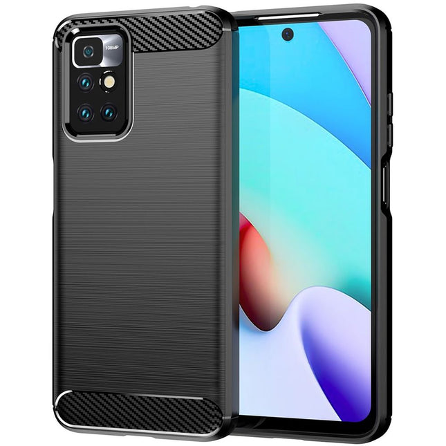 Zwart Rugged Soft TPU Hoesje voor Xiaomi Redmi 10